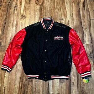 Chevrolet Racing Varsity Jacket XL NWT  
Black Red Snap Button Steve & Barry’s